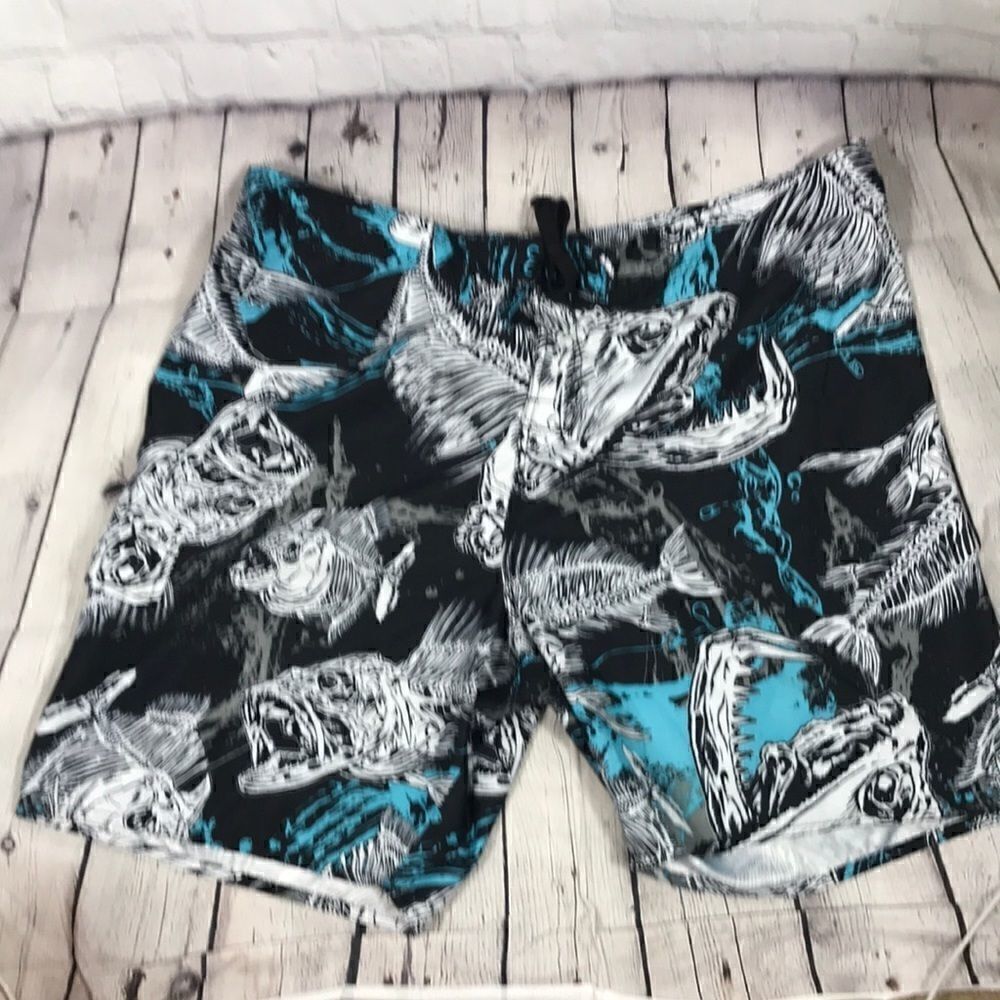 Joe Boxer Shorts unlined tie waist side pocket EUC Size 44 Bonefish